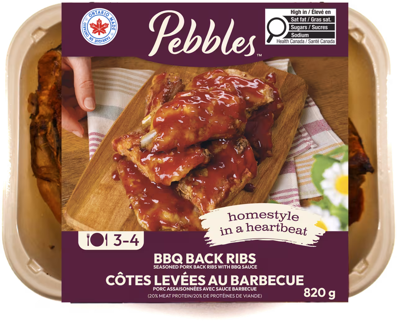 BBQ back ribs for 3-4 package