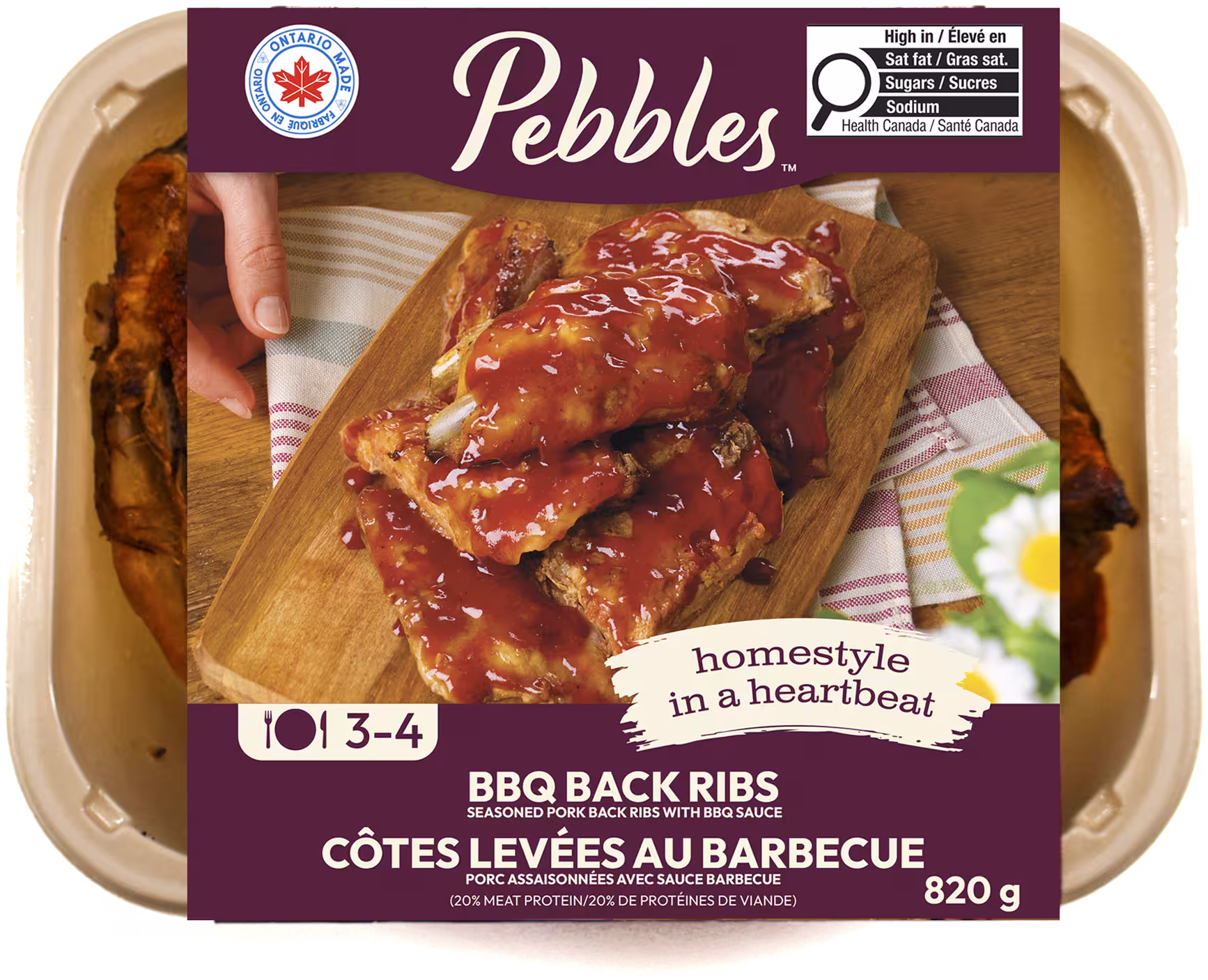 BBQ back ribs for 3-4 package