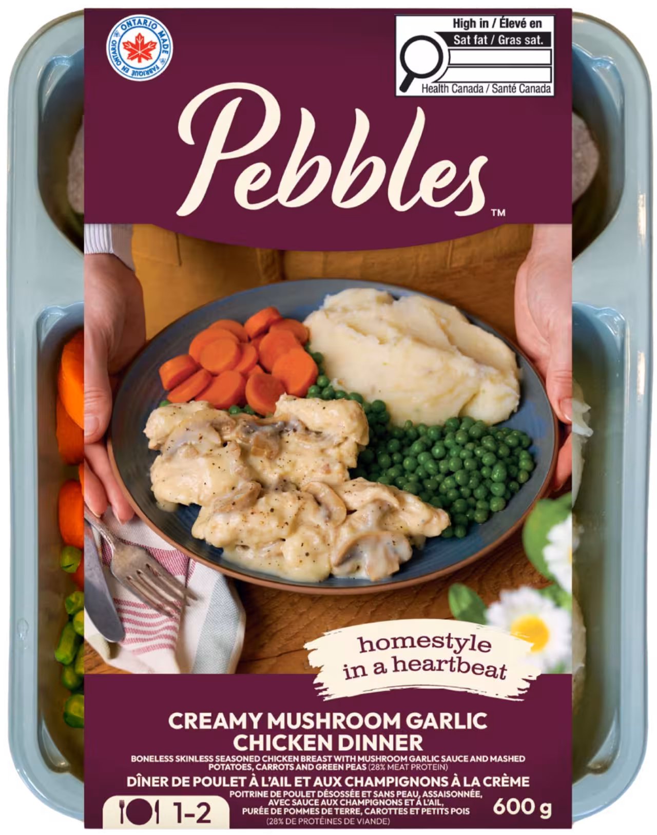 Creamy mushroom garlic chicken dinner package